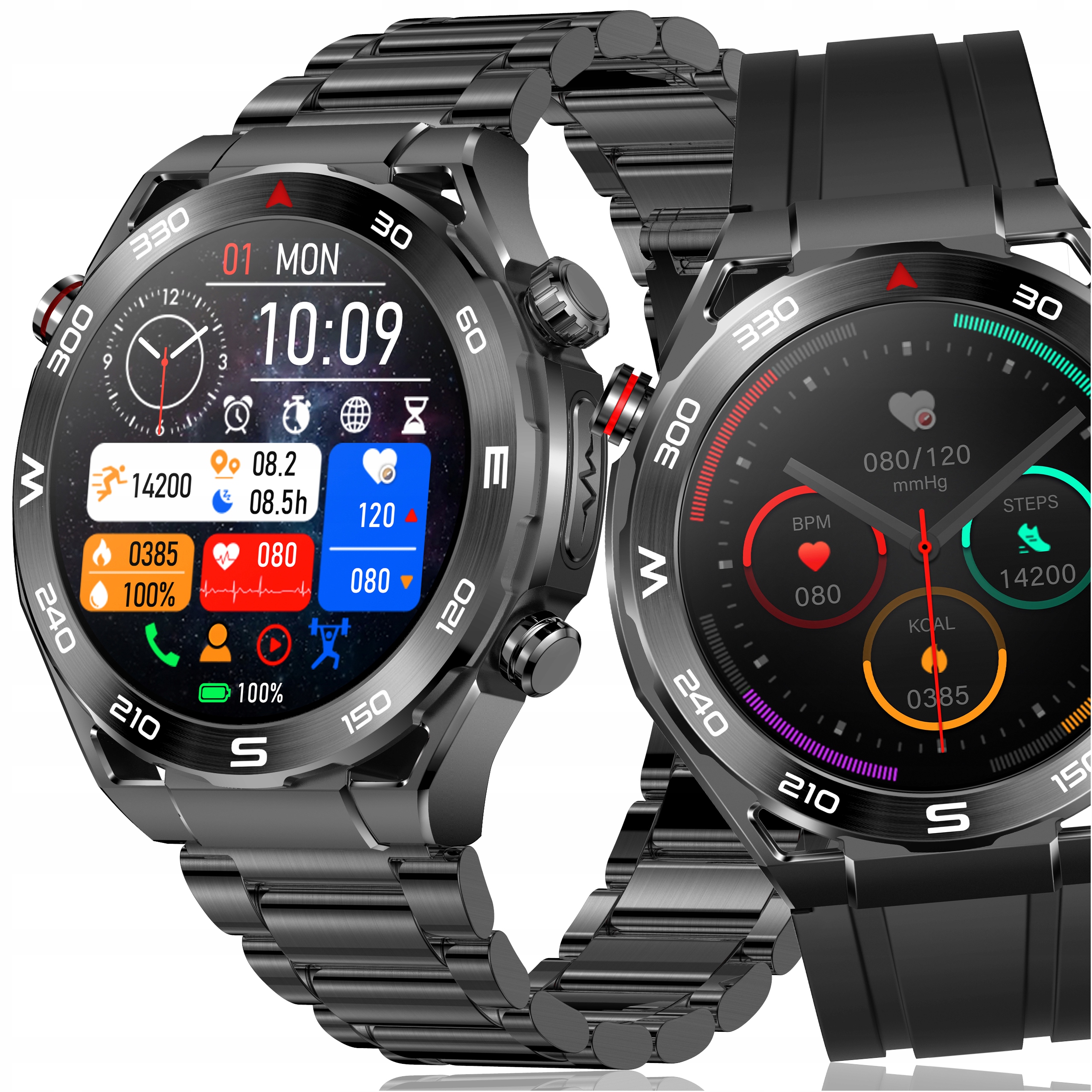 Smart hodinky JG Smart WATCH POLISH CARDIOVATCHER MENU čierne + 3 ďalšie produkty